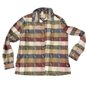Alfred Dunner Women's Plaid Button Down Shirt Long Sleeve‎ Size 10